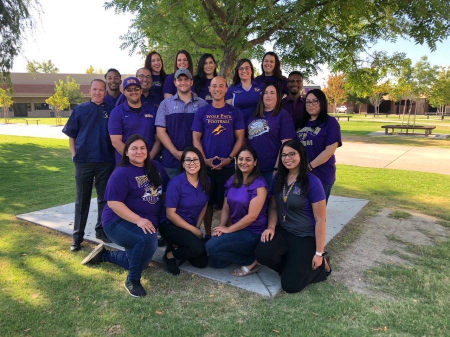 Several Alumni are pictured at Ridgeview High before the start of school.