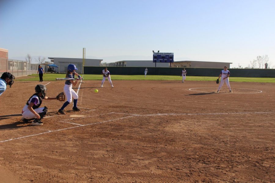 A Ridgeview player is ready to bat.