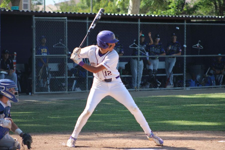 Senior Jacob Gutierrez up to bat at previous game.