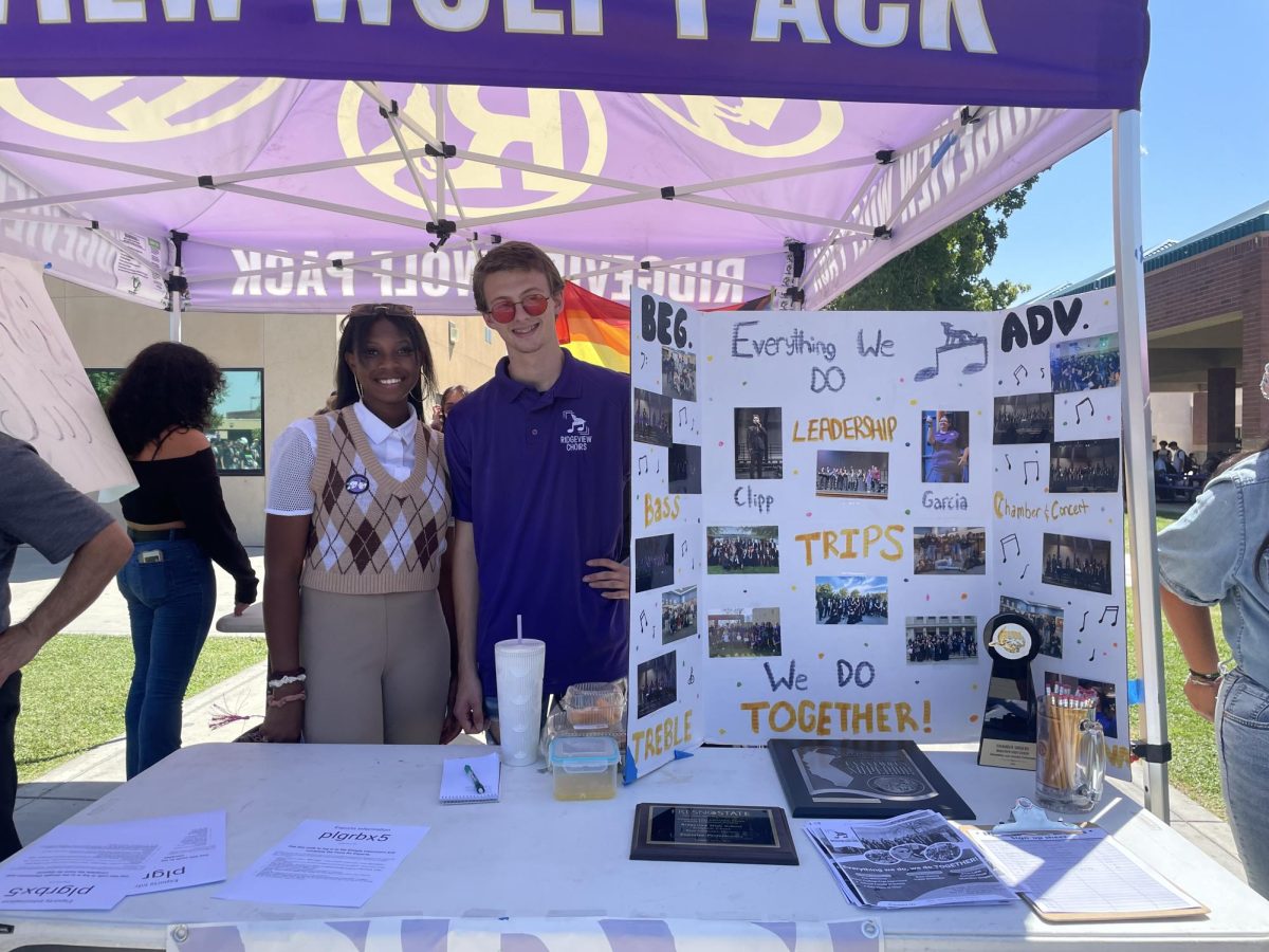 Choirs booth at this years Club Rush.