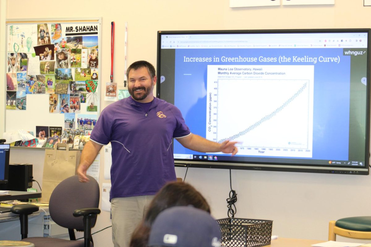 Robert Shahan teaching in his classroom.