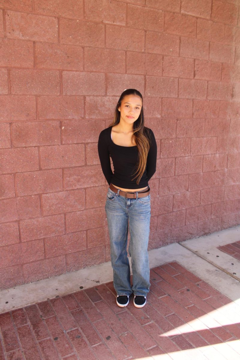 Kayla Sanchez stands in the quad at Ridgeview High School. 