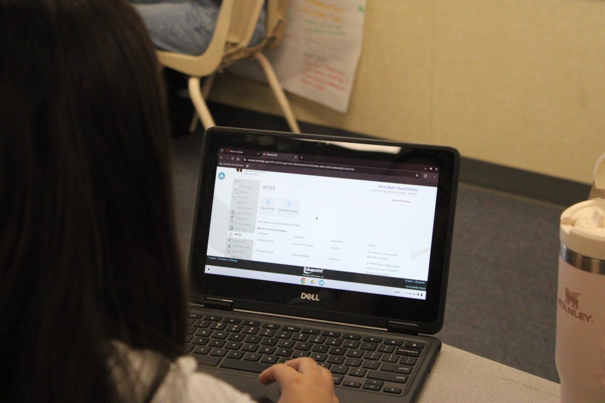 Ridgeview student looking at their PACK points.