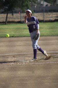Kyra Robertson pitching at a recent game.